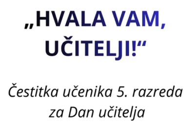 Dan učitelja 5. listopada
